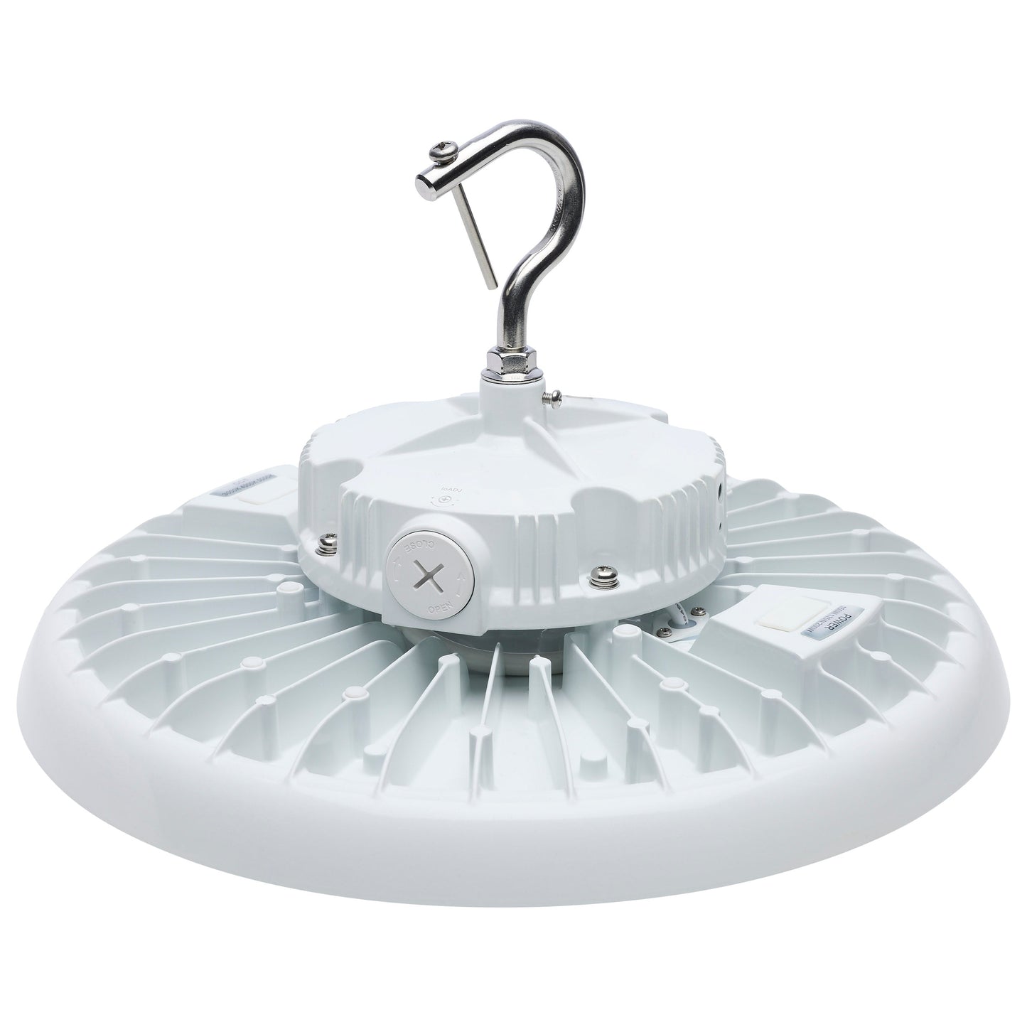 Wattage 80W/100W/120W and CCT Selectable 3K/4K/5K LED UFO High Bay; 120-347 Volt; White Finish