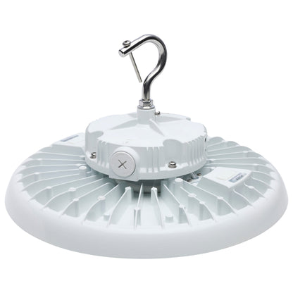 Wattage 80W/100W/120W and CCT Selectable 3K/4K/5K LED UFO High Bay; 120-347 Volt; White Finish