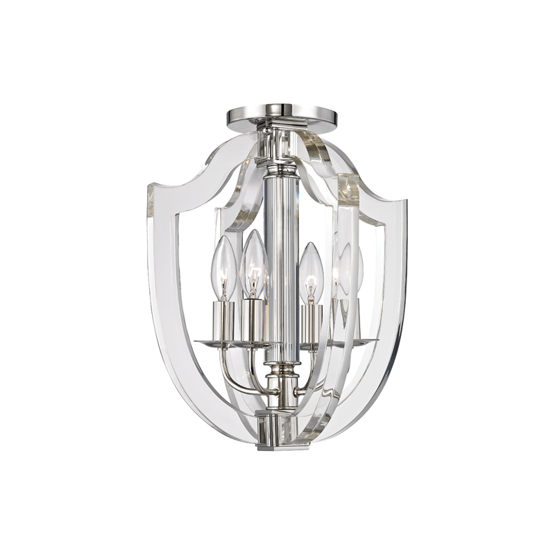 Arietta Semi Flush with Polished Nickel Finish