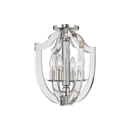 Arietta Semi Flush with Polished Nickel Finish