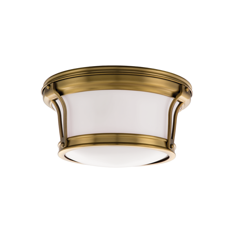 Newport Flush Mount with Aged Brass Finish