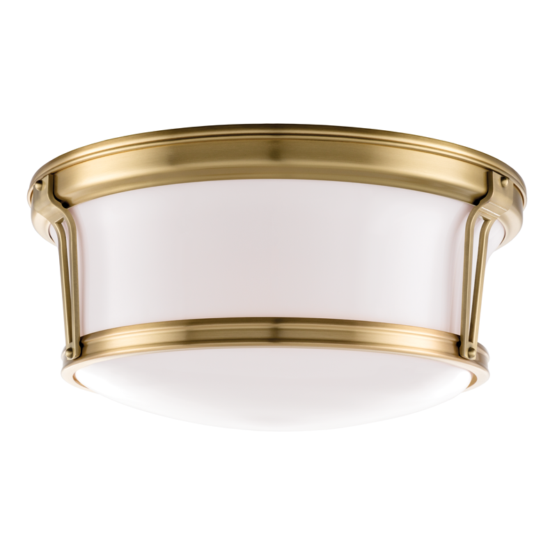 Newport Flush Mount with Aged Brass Finish