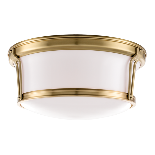 Newport Flush Mount with Aged Brass Finish
