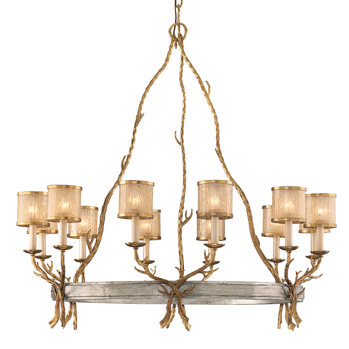 Parc Royale Chandelier In VINTAGE GOLD LEAF Finish