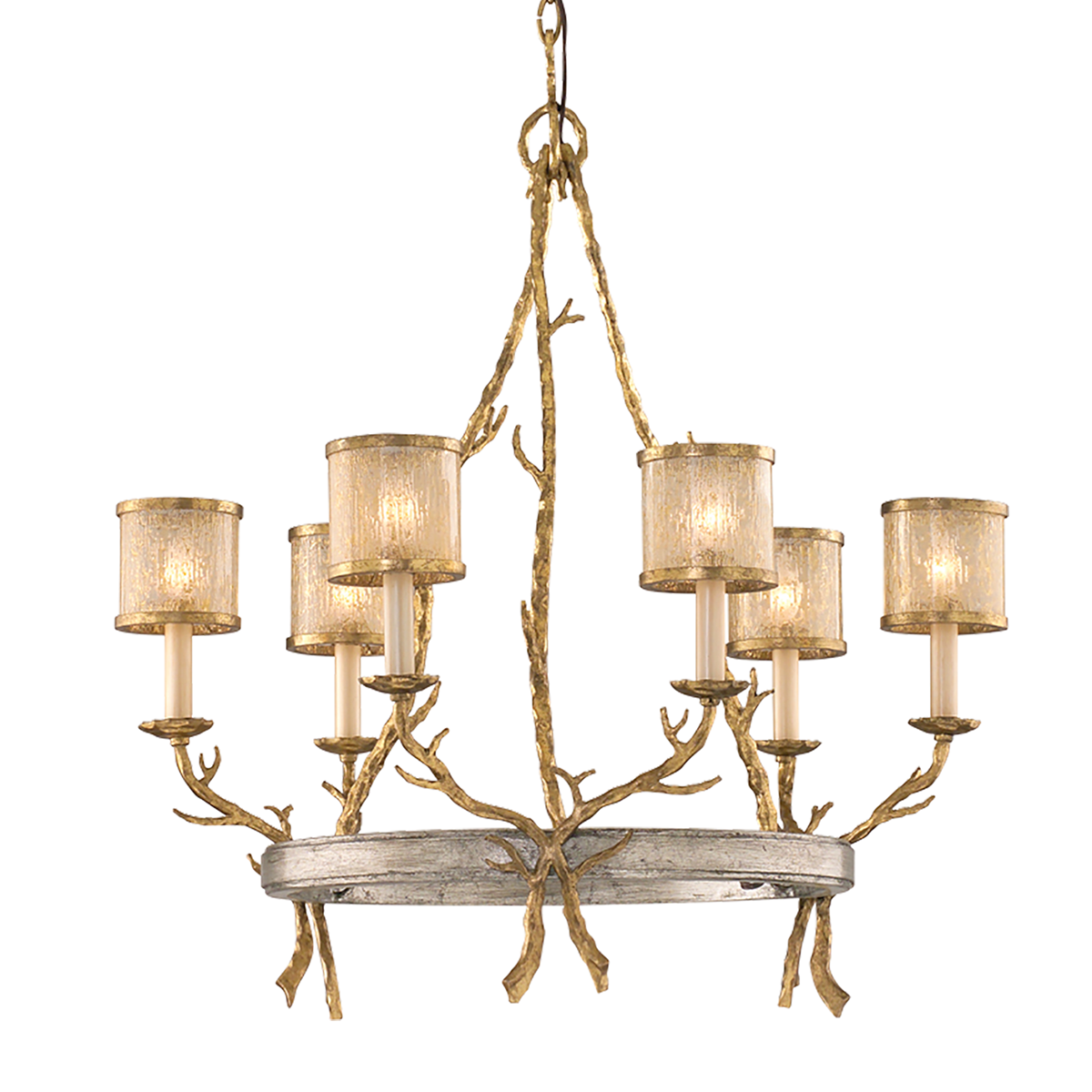 Parc Royale Chandelier In VINTAGE GOLD LEAF Finish