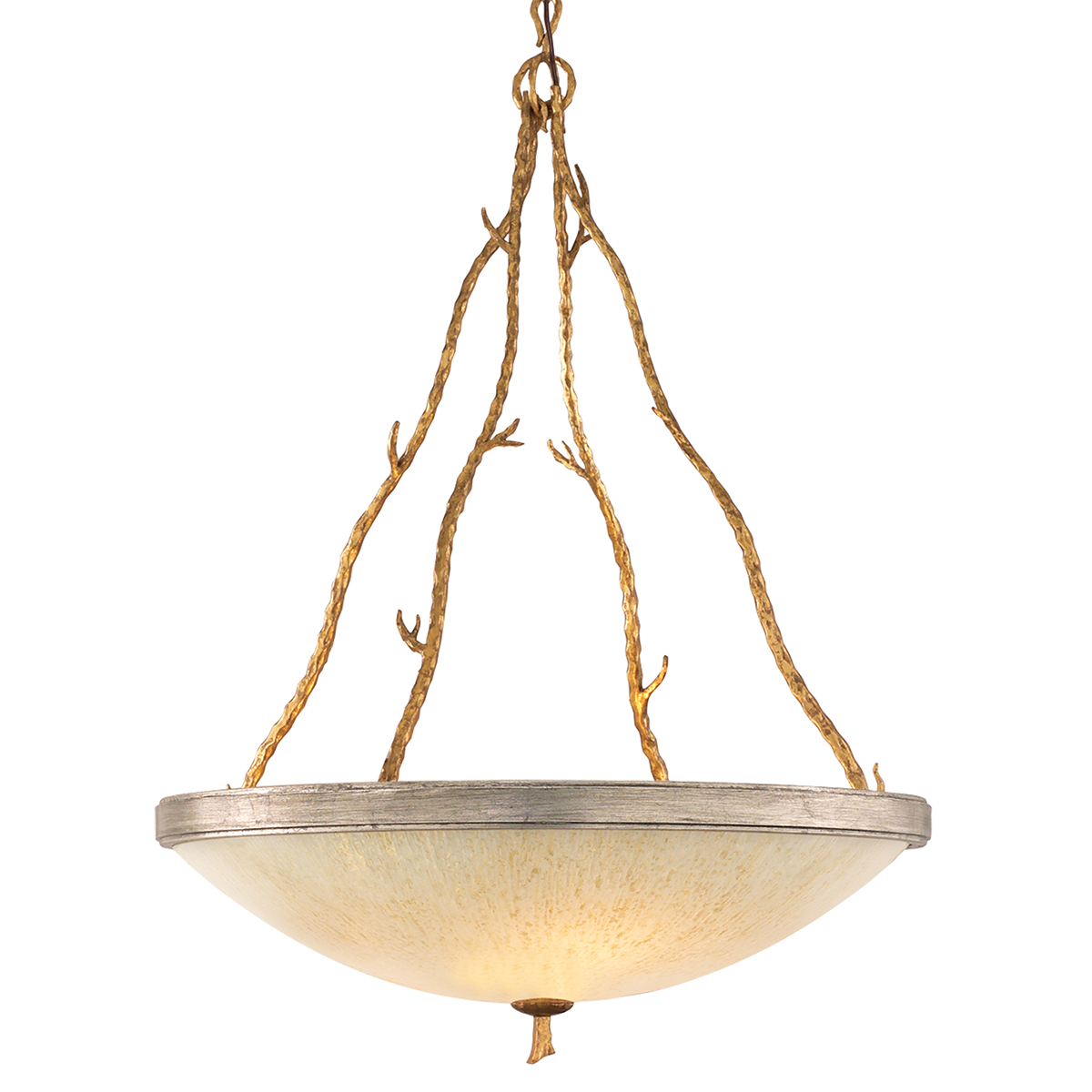 Parc Royale Chandelier In GOLD AND SILVER LEAF Finish