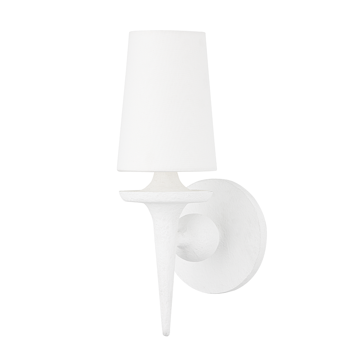 Torch Wall Sconce with White Plaster Finish