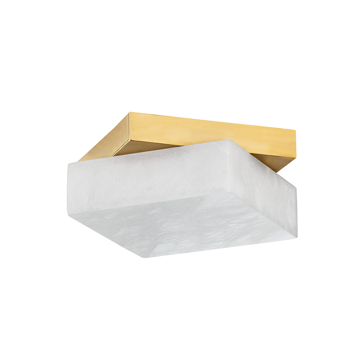 Brockton Flush Mount with Aged Brass Finish