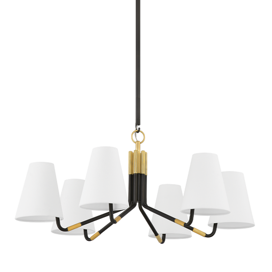 STANWYCK Chandelier with AGED BRASS/DISTRESSED BRONZE Finish