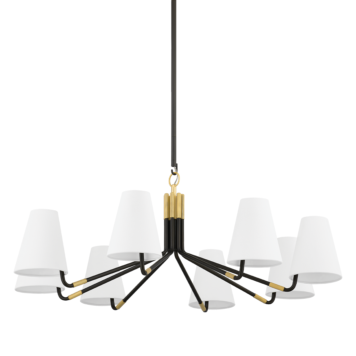 STANWYCK Chandelier with AGED BRASS/DISTRESSED BRONZE Finish