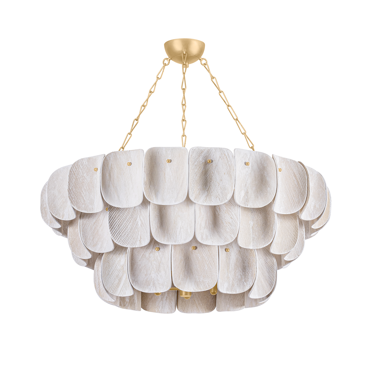 AMALFI Chandelier with VINTAGE GOLD LEAF Finish