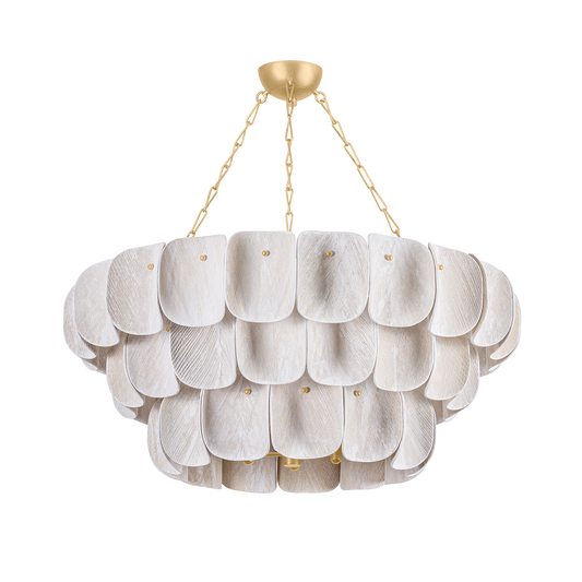 AMALFI Chandelier with VINTAGE GOLD LEAF Finish