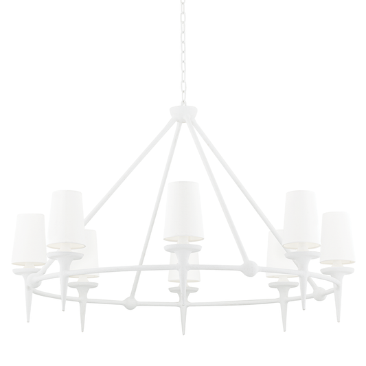 Torch Chandelier with White Plaster Finish