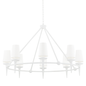 Torch Chandelier with White Plaster Finish