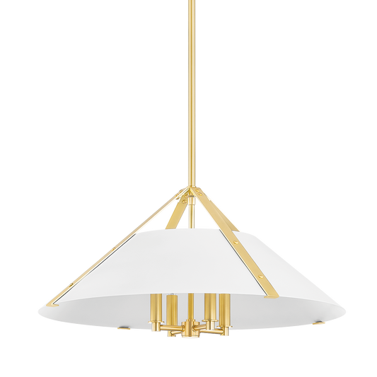 RAYMOND Pendant with AGED BRASS/SOFT WHITE Finish