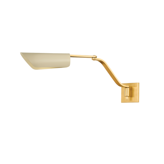 DOUGLASTON WALL SCONCE with AGED BRASS/ SOFT SAND Finish