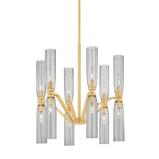 HARPSWELL Chandelier with AGED BRASS Finish
