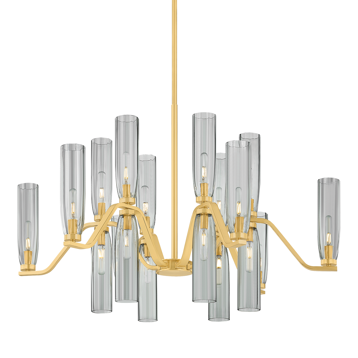 HARPSWELL Chandelier with AGED BRASS Finish