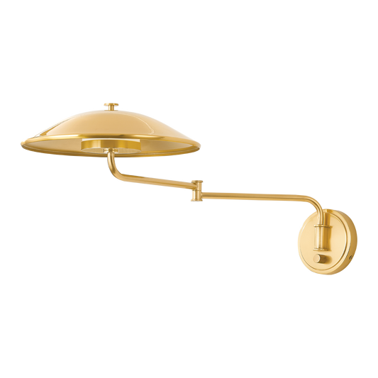 BROCKVILLE Plug-in Sconce with Aged Brass Finish