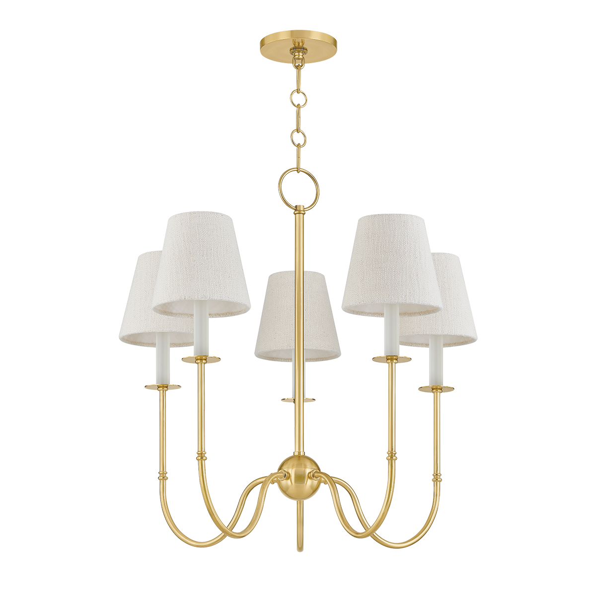 AMINA Chandelier with Aged Brass Finish