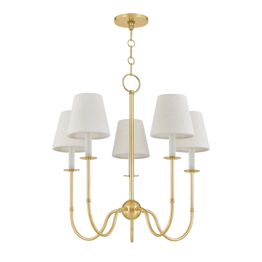 AMINA Chandelier with Aged Brass Finish
