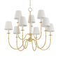 AMINA Chandelier with Aged Brass Finish
