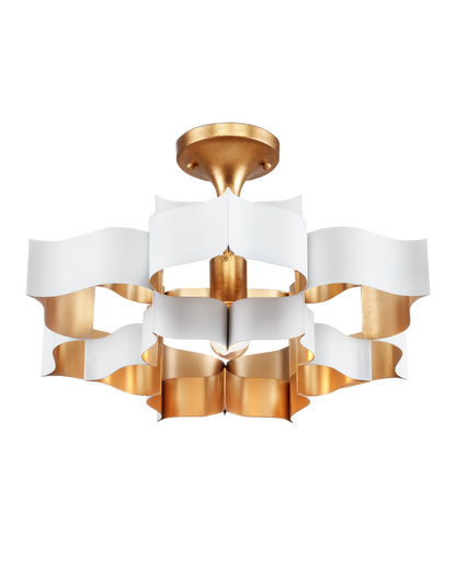 Grand Lotus Small White Chandelier