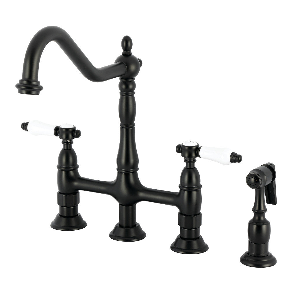 Bel-Air Bridge Kitchen Faucet in Matte Black