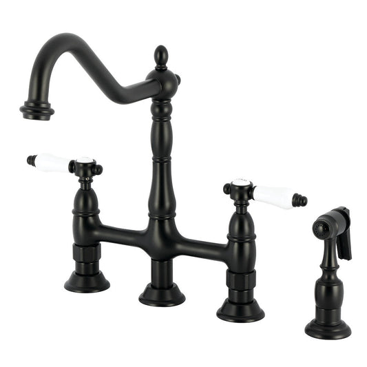 Bel-Air Bridge Kitchen Faucet in Matte Black