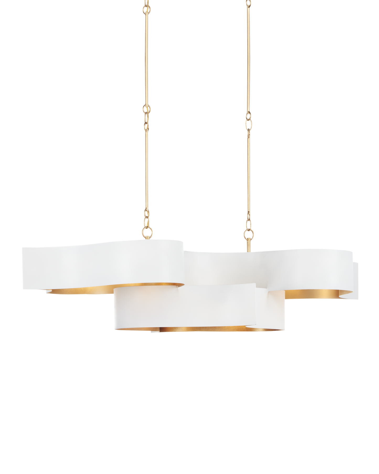 Grand Lotus White Oval Chandelier