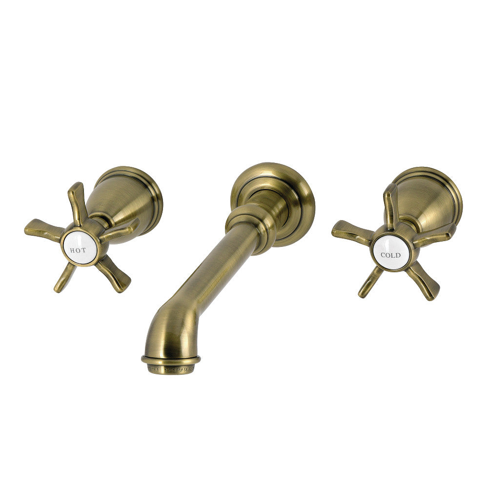 Hamilton Wall-Mount Bathroom Faucet in Antique Brass