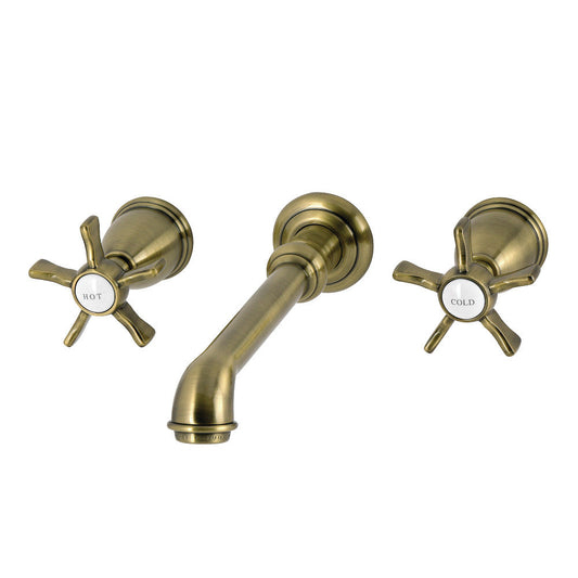 Hamilton Wall-Mount Bathroom Faucet in Antique Brass
