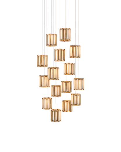 Daze 15-Light Round Multi-Drop Pendant