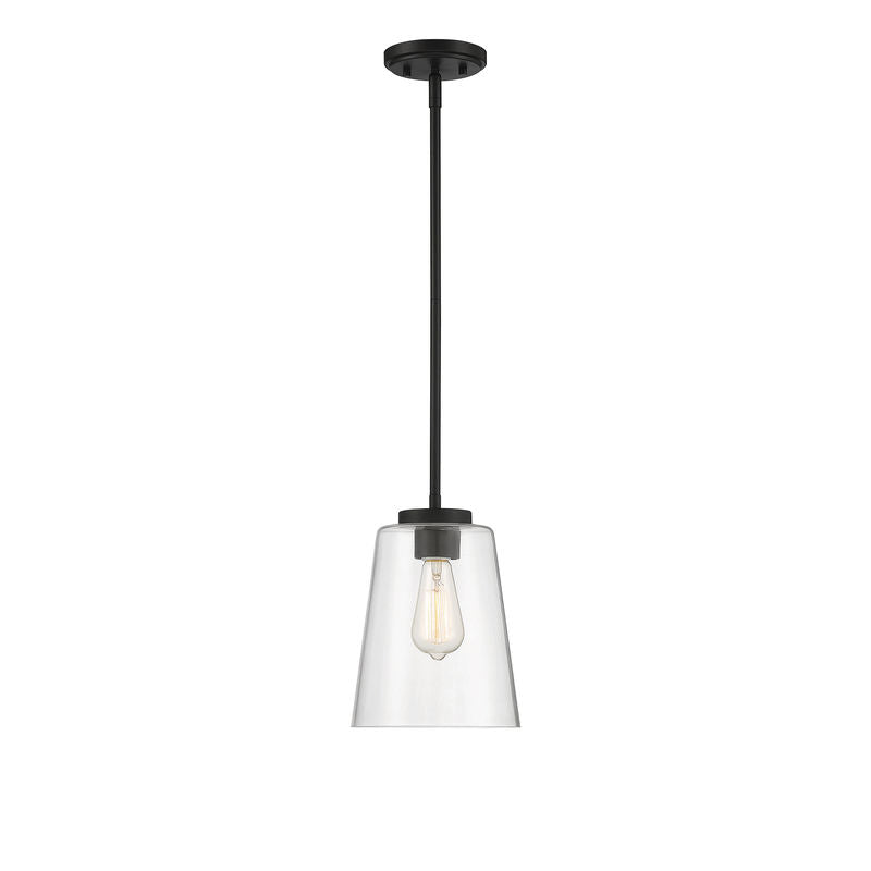 Calhoun 1-Light Pendant in Matte Black Matte Black