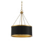 Delphi 6-Light Pendant in Matte Black with Warm Brass Accents Black with Warm Brass Accents