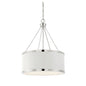Delphi 6-Light Pendant in White with Polished Nickel Acccents White with Polished Nickel Acccents