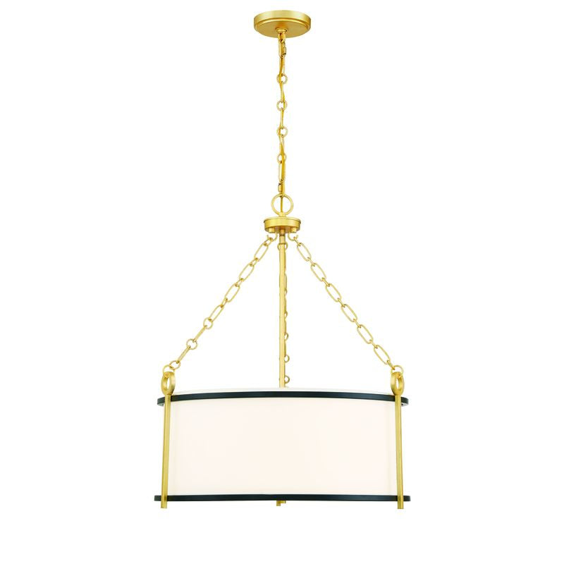 Kian 3-Light Pendant in Matte Black with True Gold Matte Black with True Gold