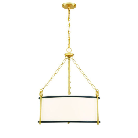 Kian 3-Light Pendant in Matte Black with True Gold Matte Black with True Gold