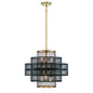 Kelvin 6-Light Pendant in Matte Black with Warm Brass Matte Black with Warm Brass Accents