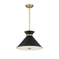 Lamar 3-Light Pendant in Matte Black with Warm Brass Accents Black with Warm Brass Accents