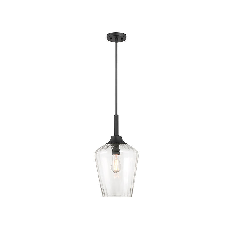 Carlton 1-Light Pendant in Matte Black Matte Black