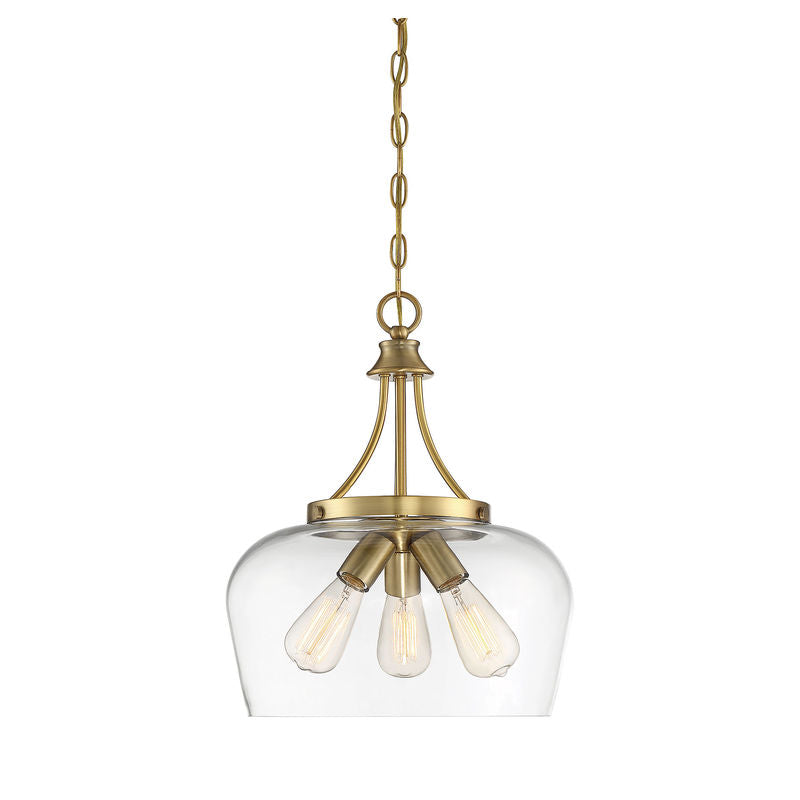 Octave 3-Light Pendant in Warm Brass Warm Brass