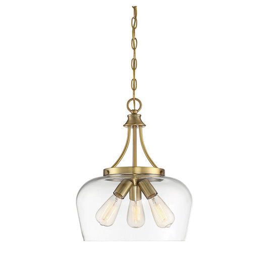 Octave 3-Light Pendant in Warm Brass Warm Brass