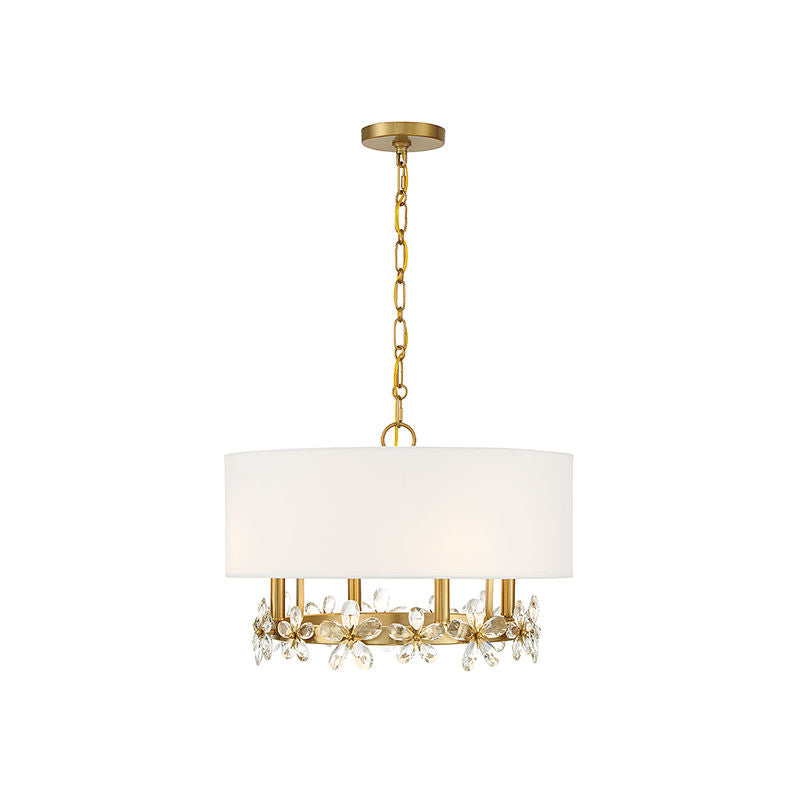 Dahlia 4-Light Pendant in Warm Brass Warm Brass