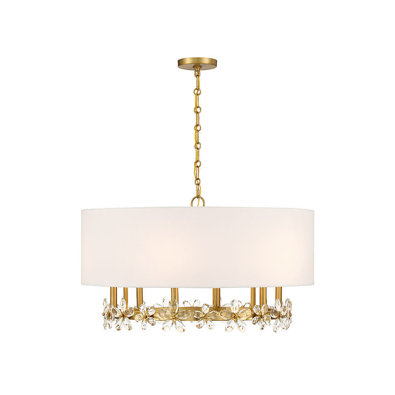 Dahlia 6-Light Pendant in Warm Brass Warm Brass