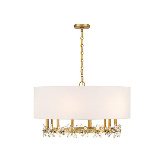 Dahlia 6-Light Pendant in Warm Brass Warm Brass