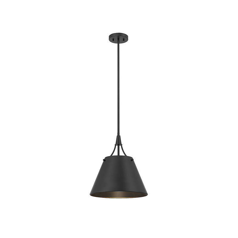 Willis 1-Light Pendant in Matte Black Matte Black