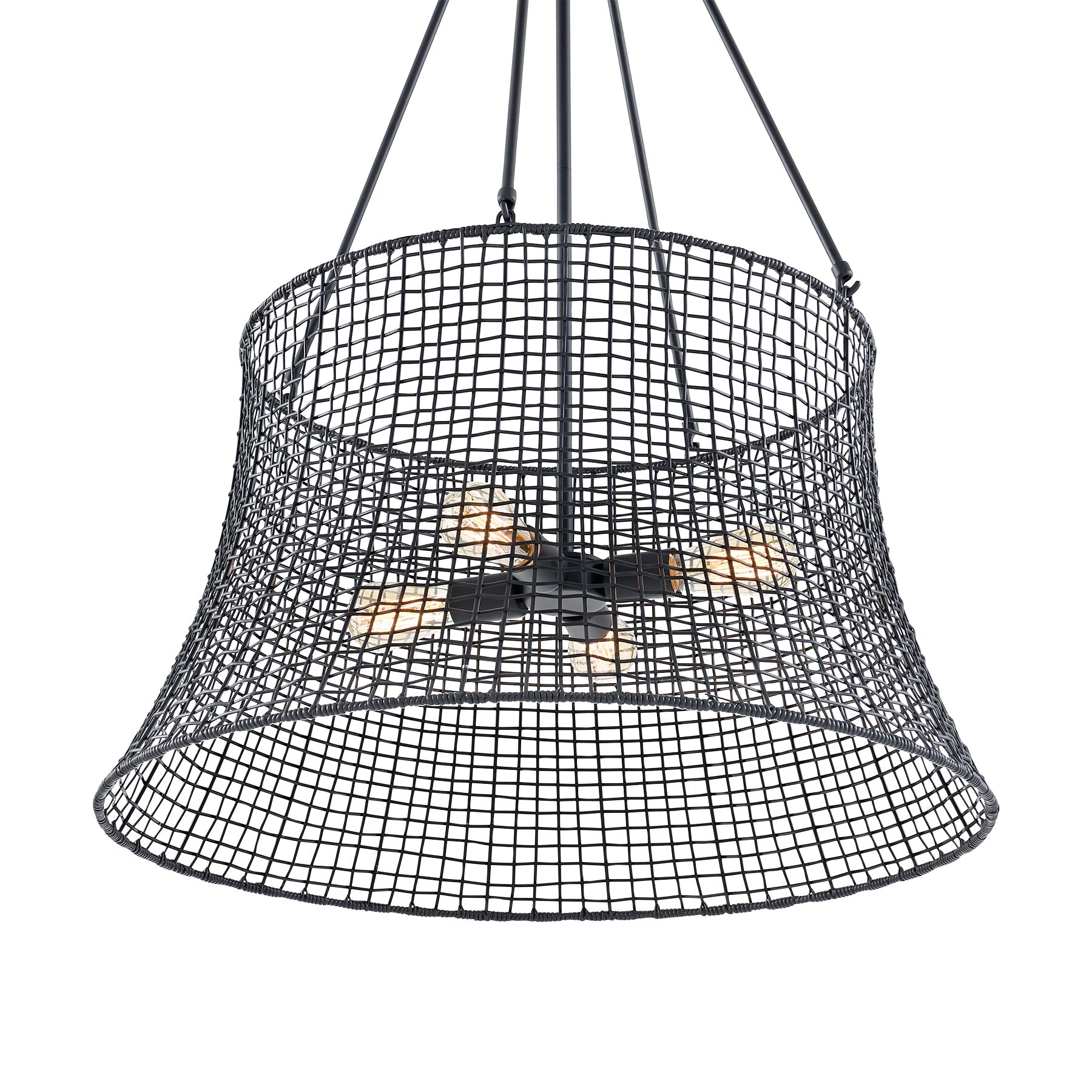 Longleaf 4-Light Outdoor Chandelier in Matte Black