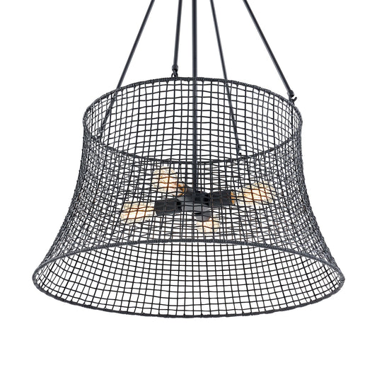 Longleaf 4-Light Outdoor Chandelier in Matte Black