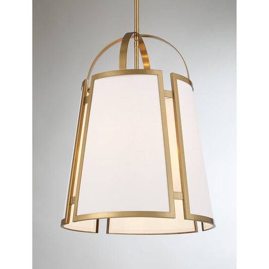 Chartwell 4-Light Pendant in Warm Brass
